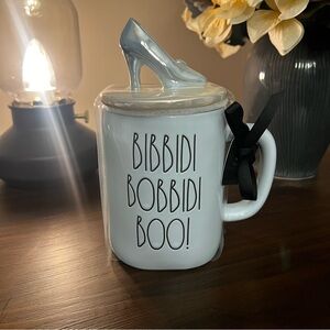 Rae Dunn Cinderella Bibbidi Bobbidi Boo! Pale Blue Ceramic Mug with Topper